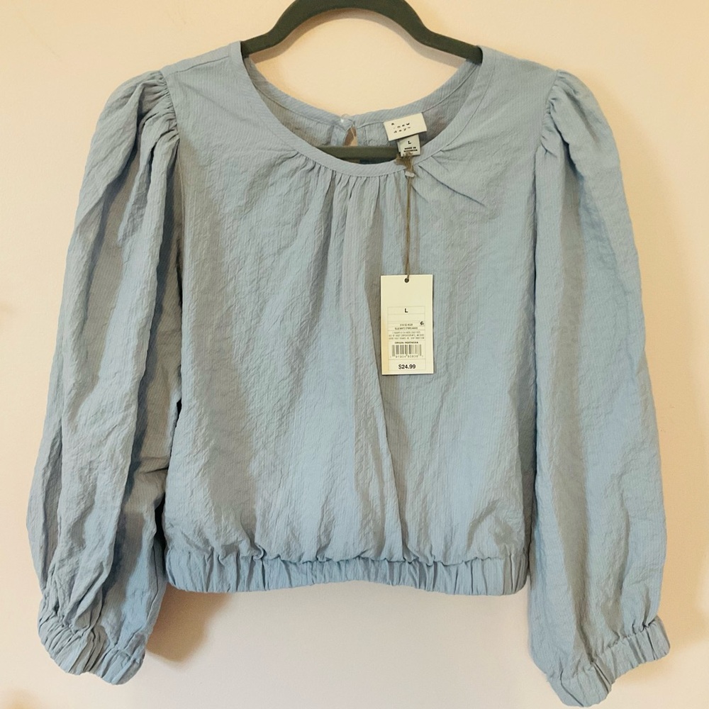 A New Day 3/4 Sleeve Bubble Hem Top